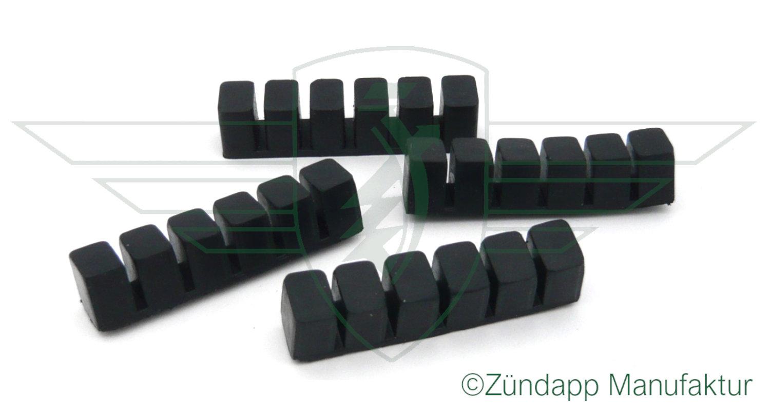 Damping rubber 61 mm long original Zündapp manufacture - Set 4 pieces